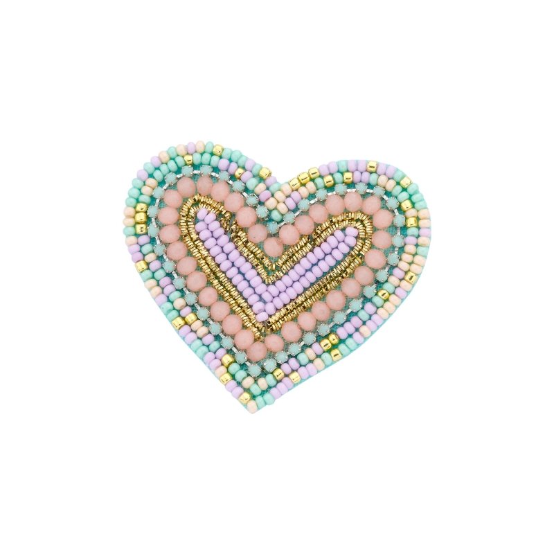 Biba Broches hart aqua lila