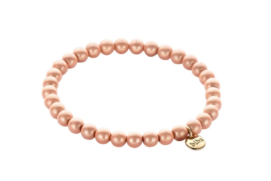 Biba Armband 6 mm met elastiek zalm
