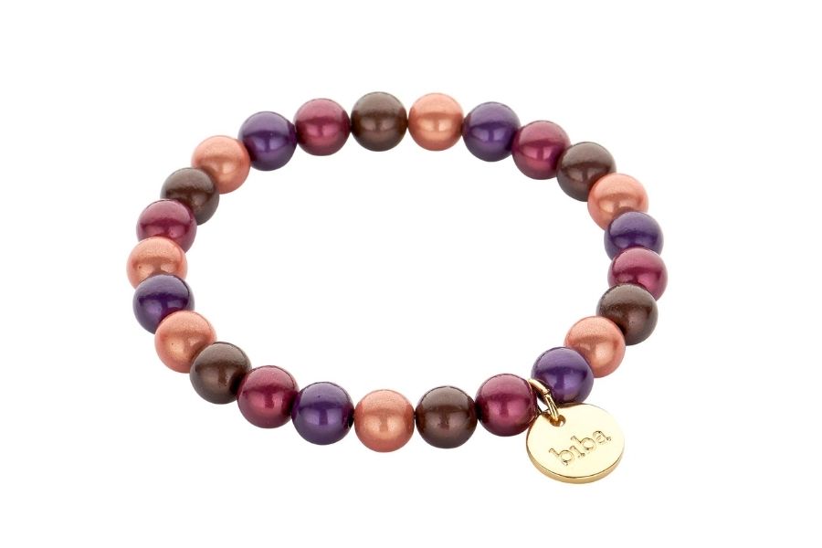 Biba Armband met elastiek Beige -multicolor