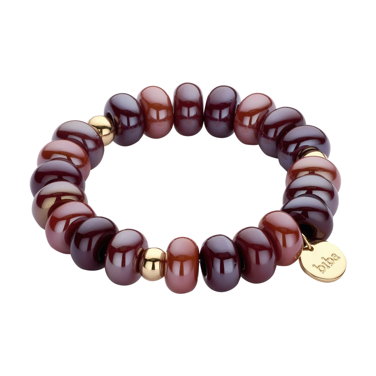Biba armband met resin kralen Bruin - Karla's