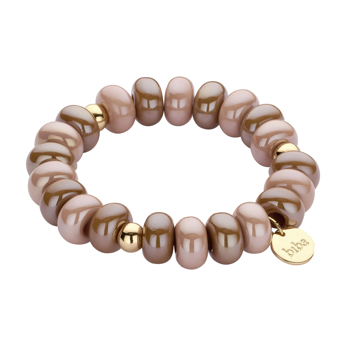 Biba armband met resin kralen Bruin - Karla's
