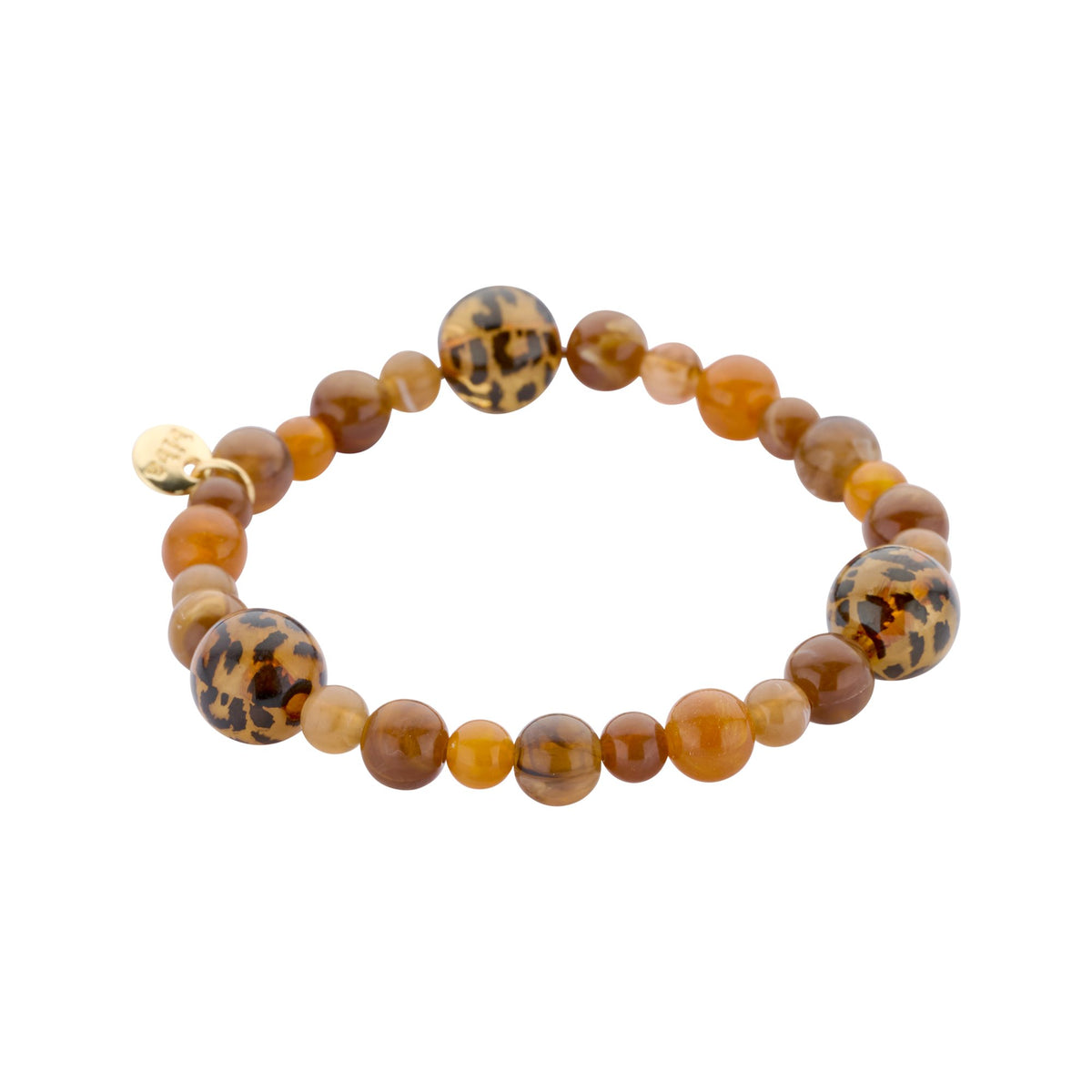 Biba winterarmband met resin kralen Bruin - Karla's