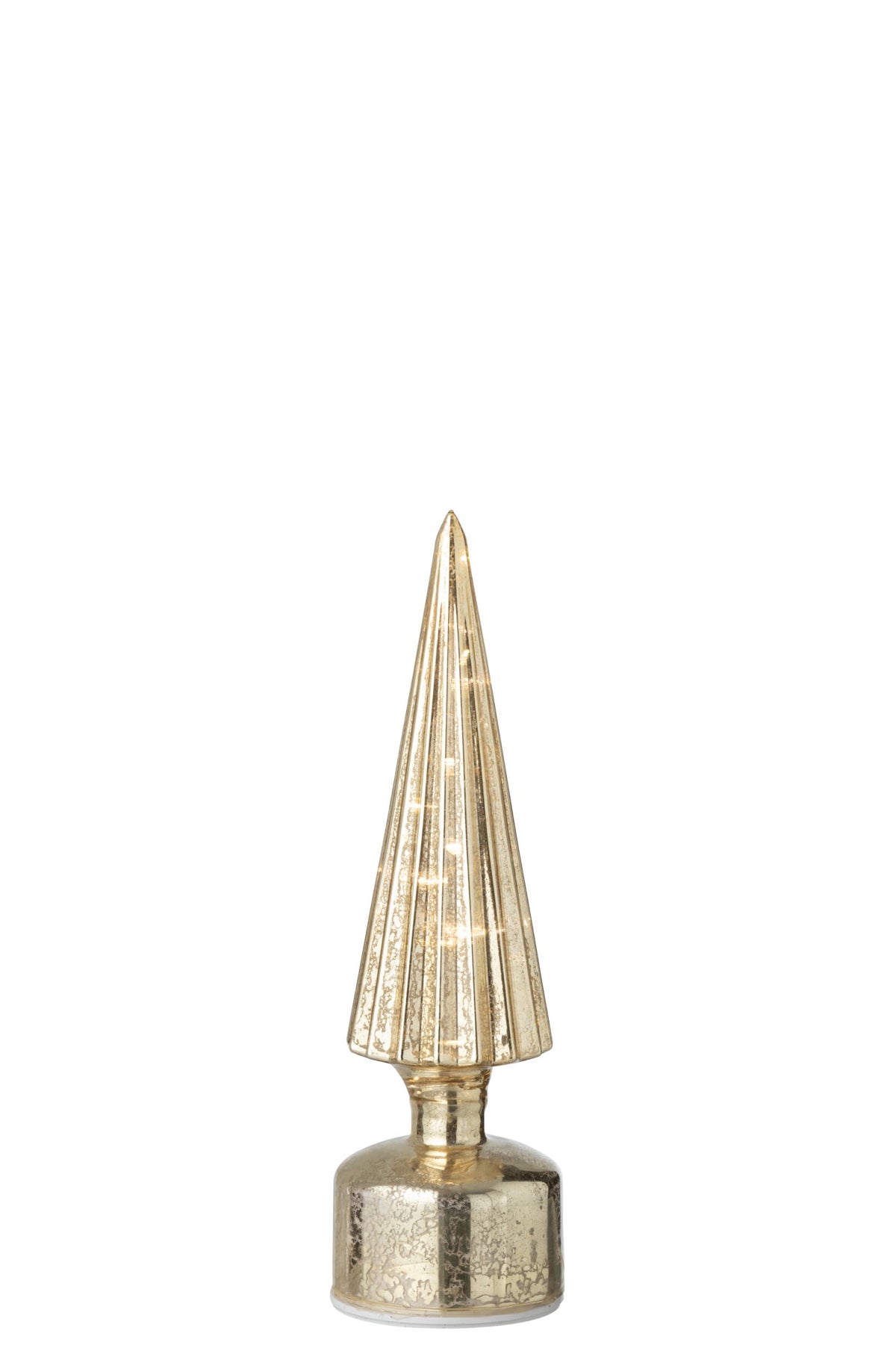 J-Line Glazen boom met draaiende LED-verlichting goud – small