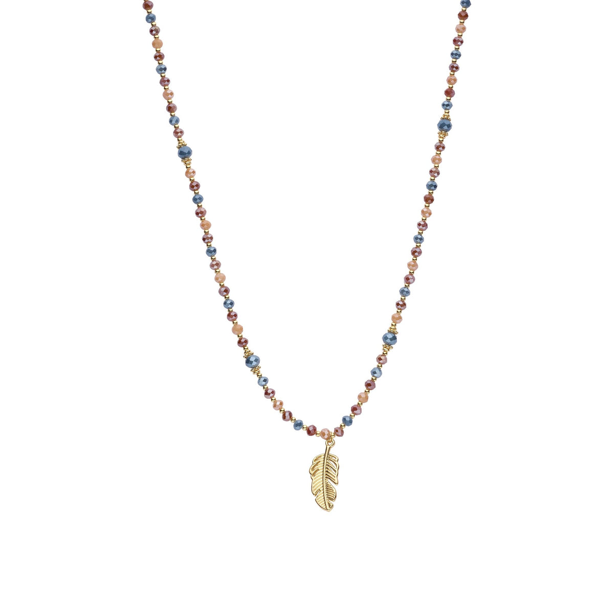 Biba lange halsketting met kristallen Blauw - Karla's