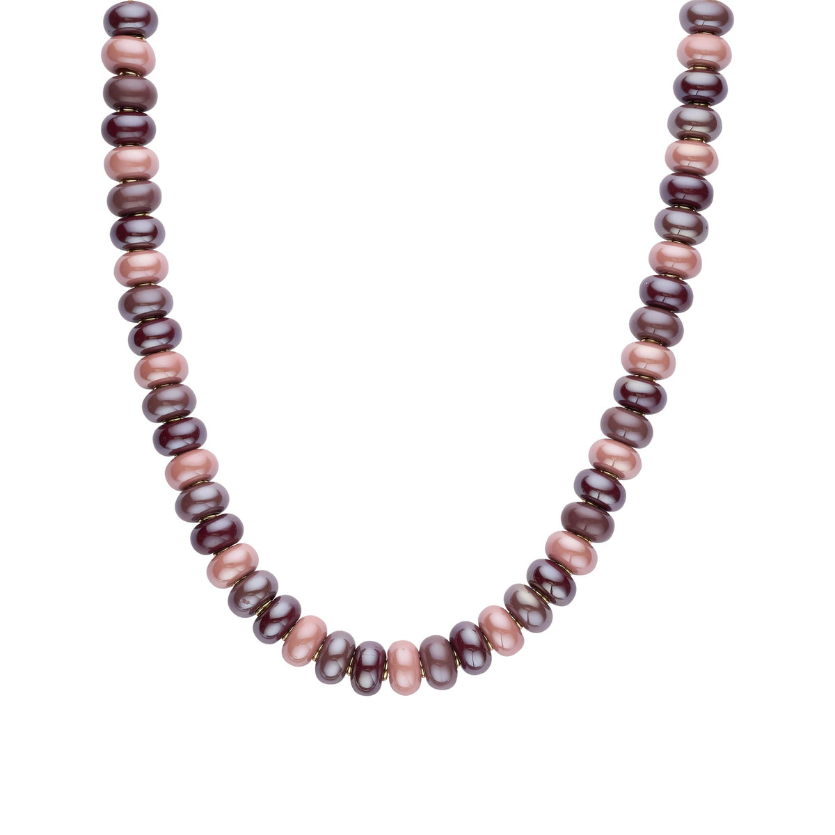 Biba halsketting met resin kralen Bruin - Karla's