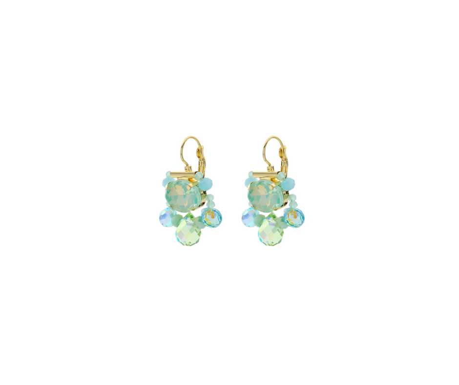 Biba Oorbel biba Groen- Crystal en Glas