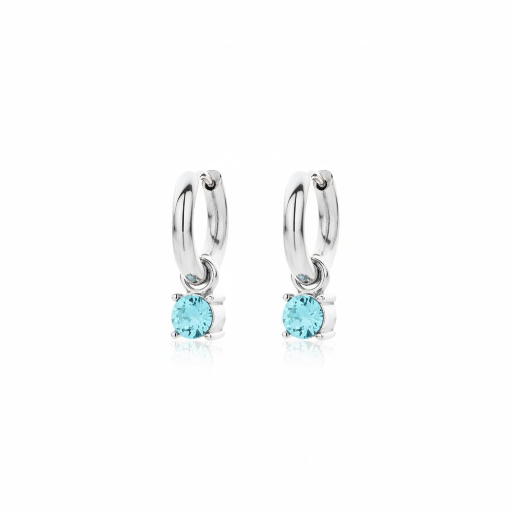 Biba Oorbellen Silver Glow Aqua