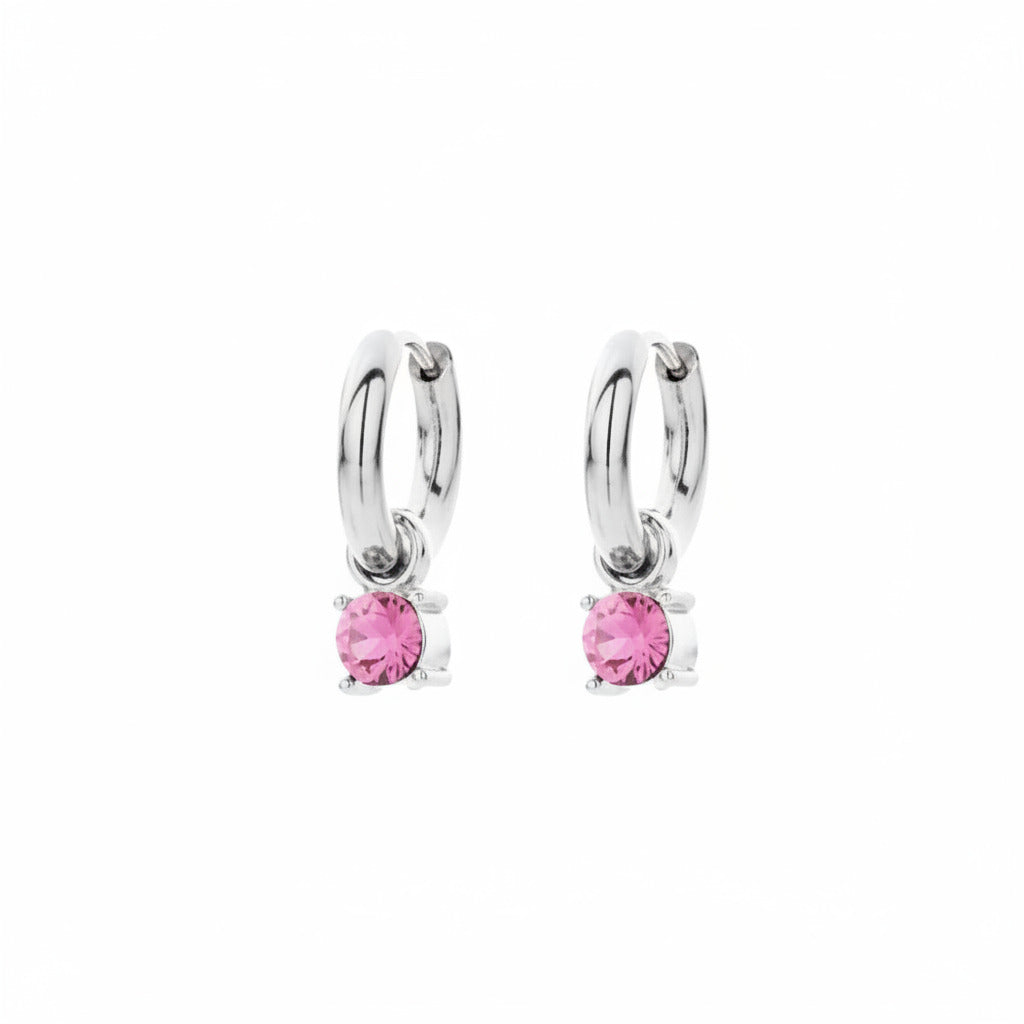 Biba Oorbellen Silver Glow Fuchia