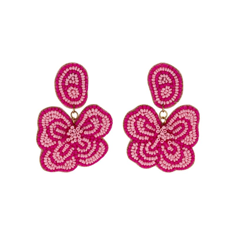 biba oorbellen festival bloem roze