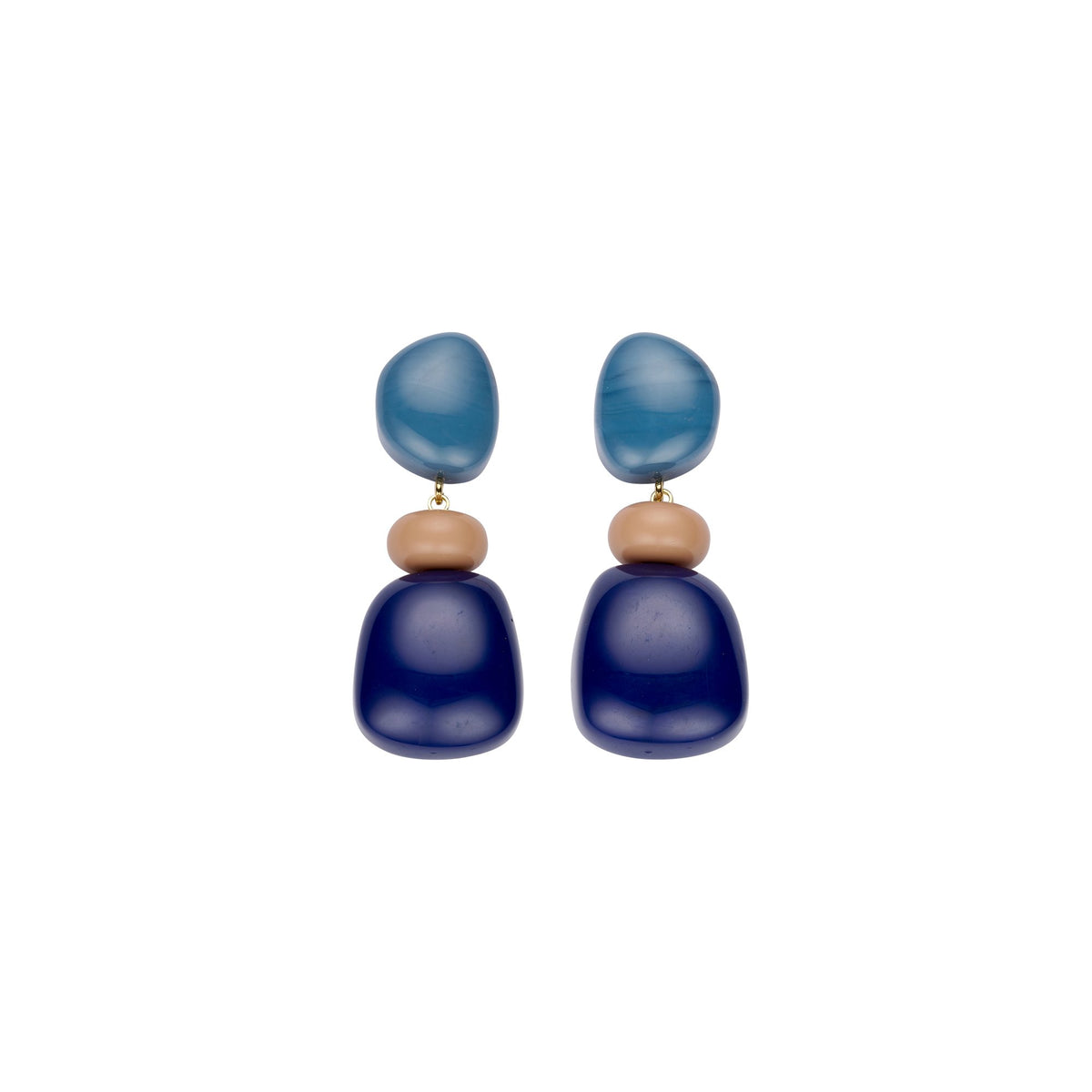 Biba oorbellen stone blauw
