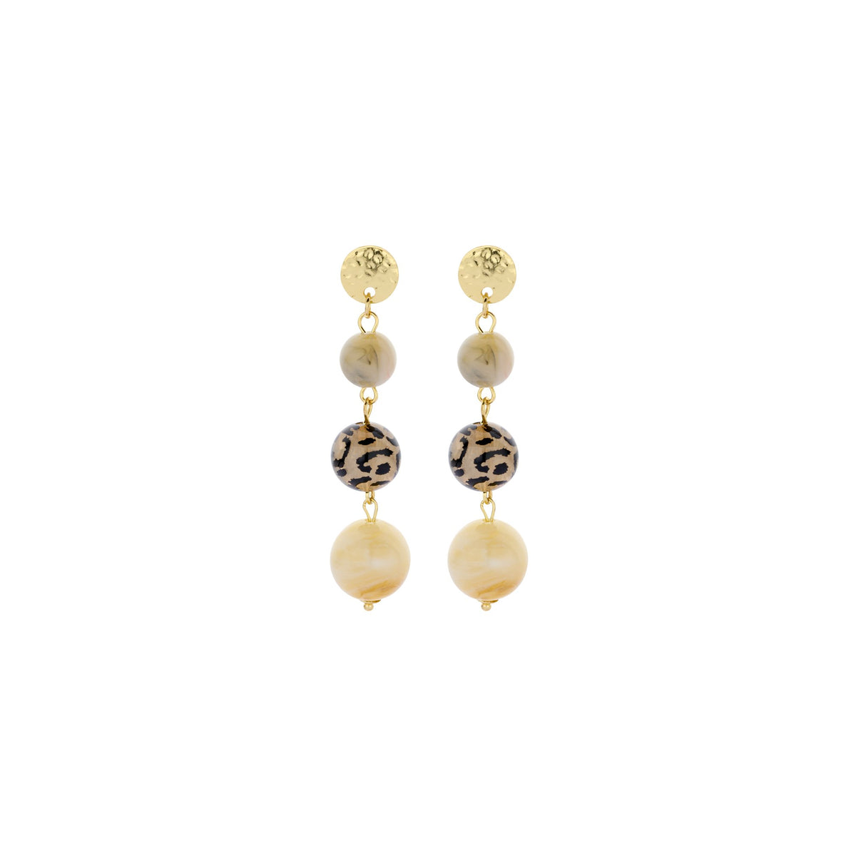 Biba oorhangers met resin Beige - Karla's
