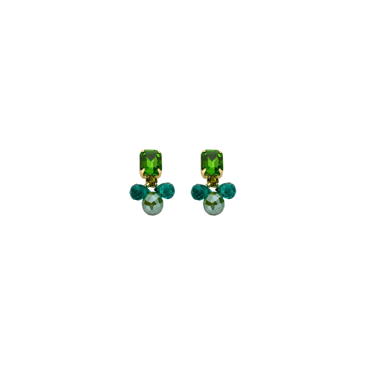 Biba oorbellen groen blauw