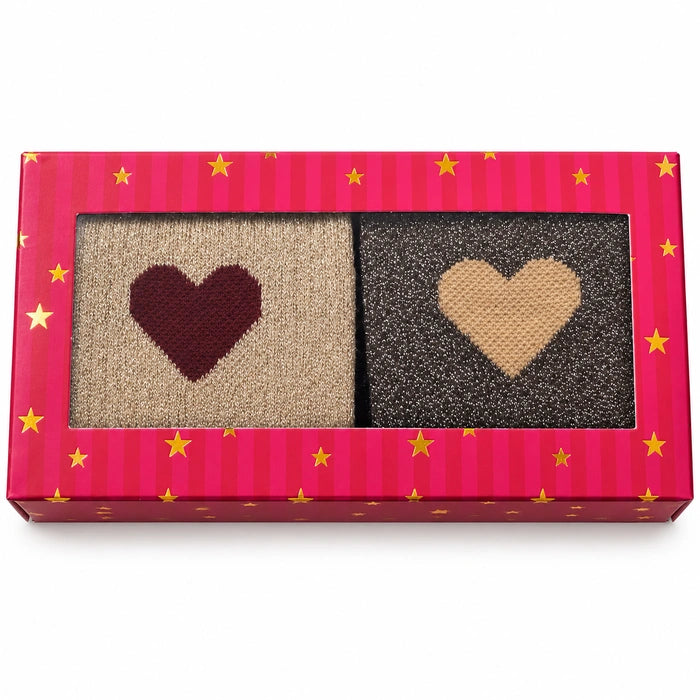 Sokken - Harten - beige-bruin