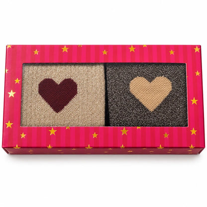 Sokken - Harten - beige-bruin