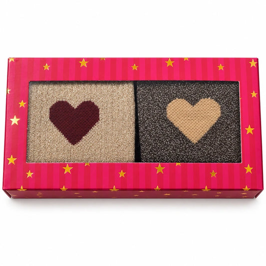 Sokken - Harten - beige-bruin