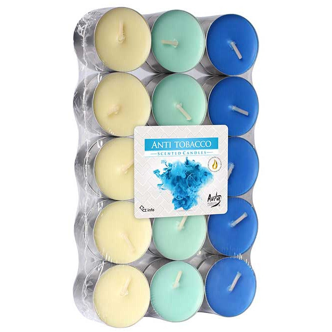 Theelichten Blauw Anti Tabac 4 u