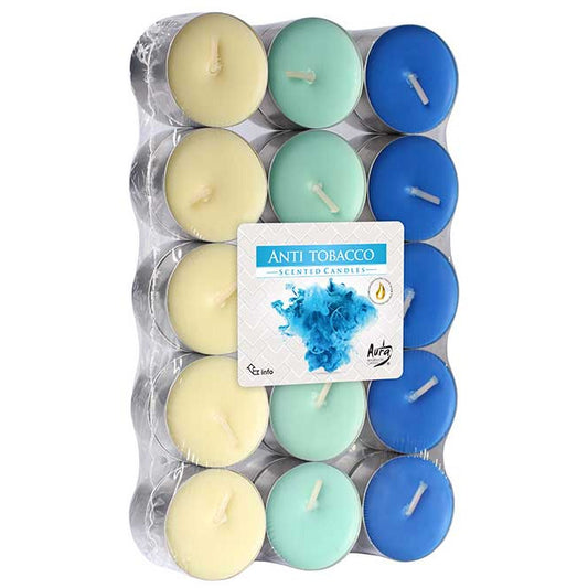 Theelichten Blauw Anti Tabac 4 u
