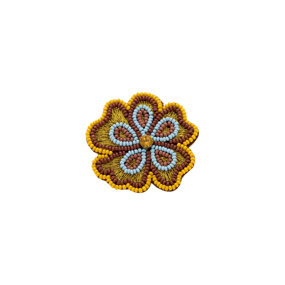 Biba broche bloem bruin