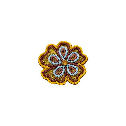 Biba broche bloem bruin