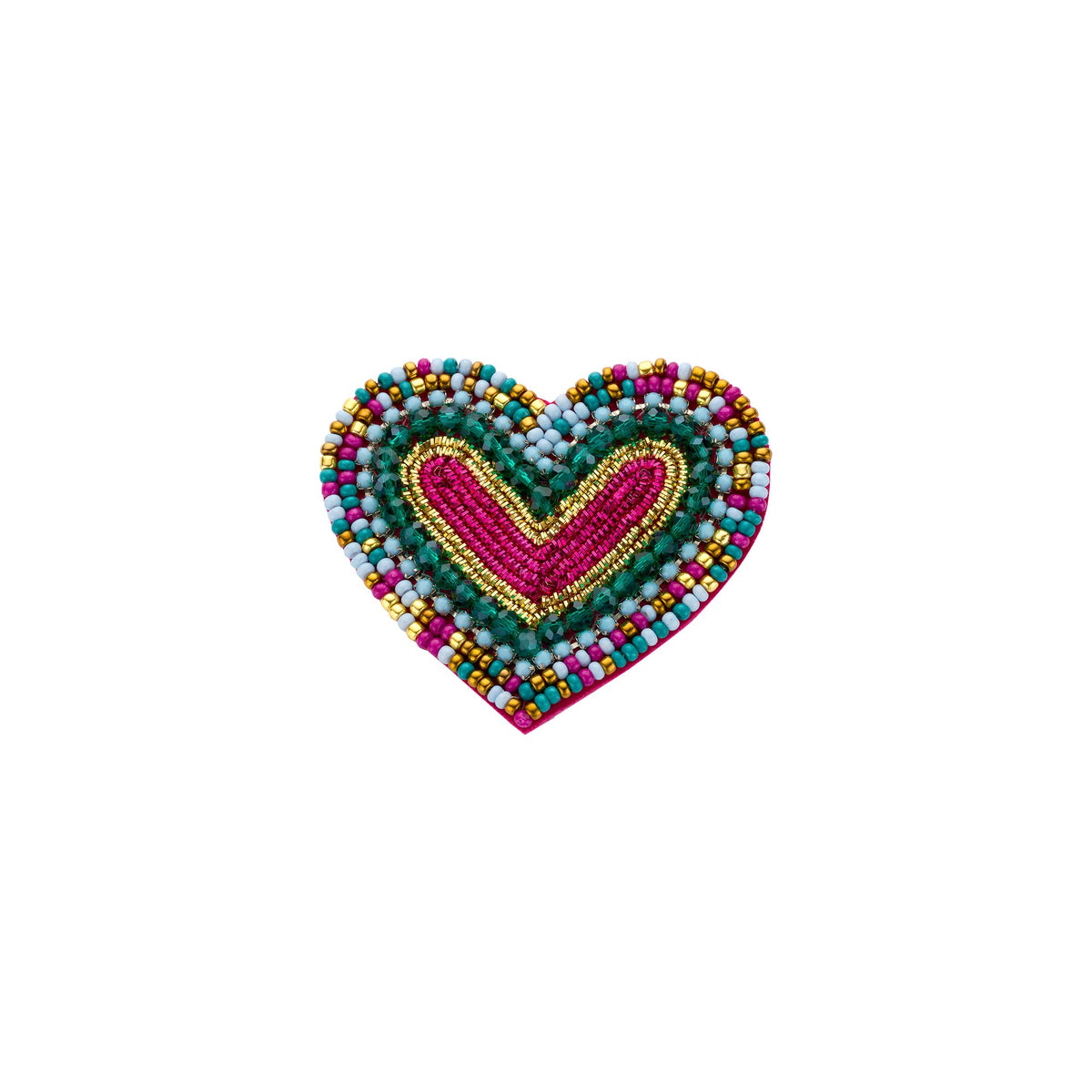 Biba broche hart paars groen