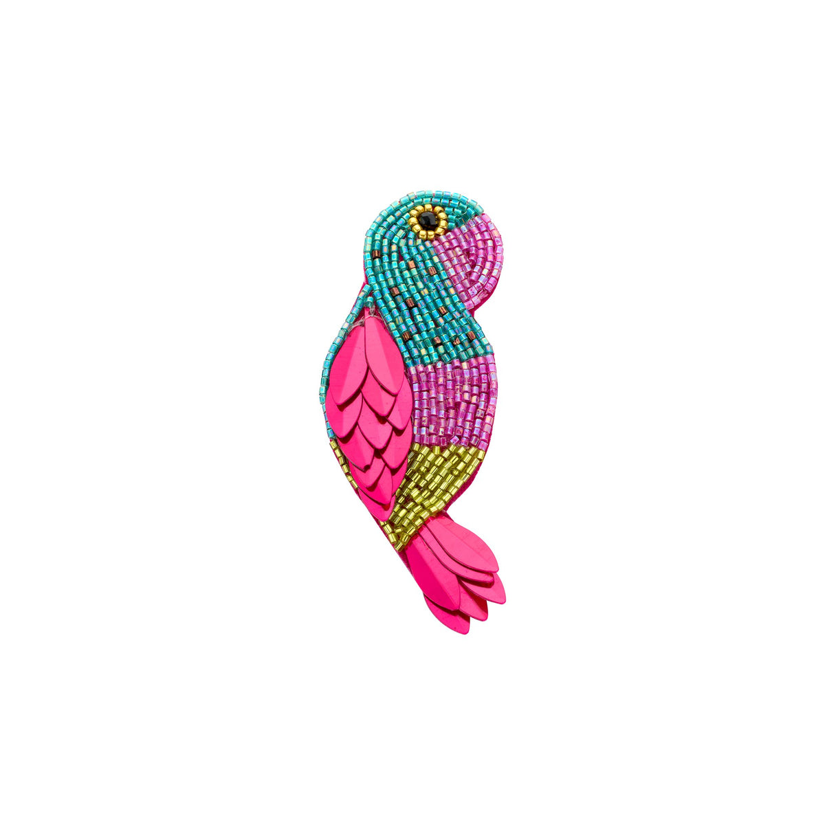 Biba broche papegaai paars blauw