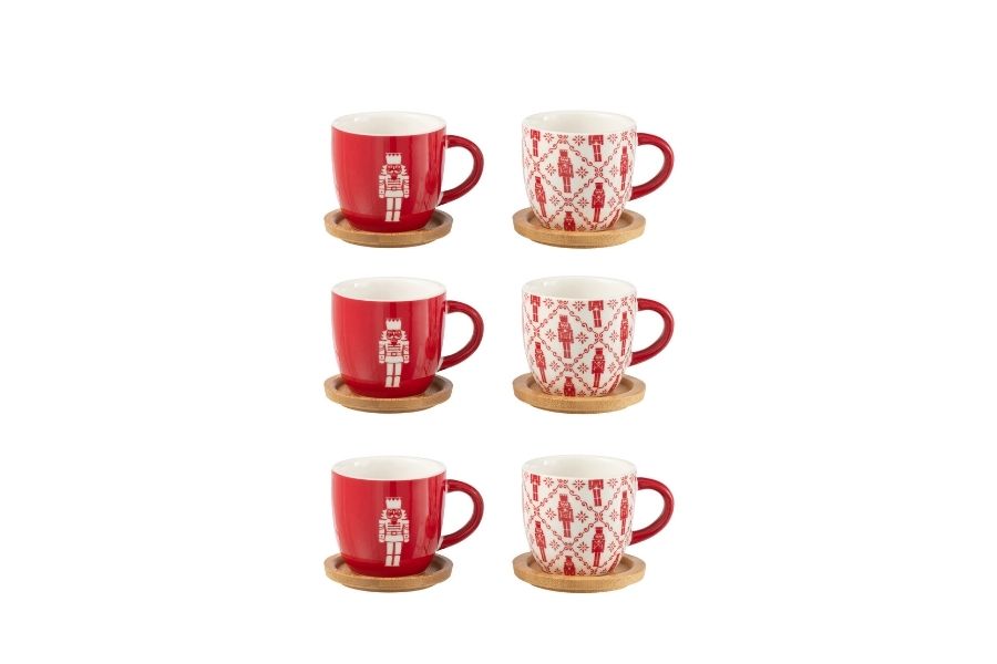 Giftbox 6 Koffietassen + Schotels Bambou