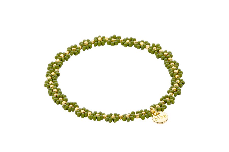 Biba armband -Miyuki beads - grasgroen
