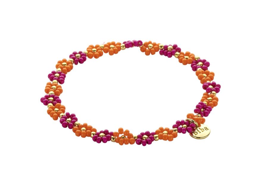 Biba armband -Miyuki beads - Roze - oranje