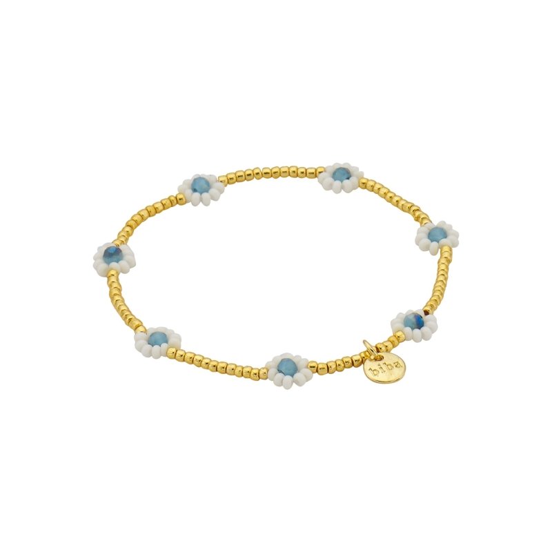 Biba Armband Flower Power Wit Blauw