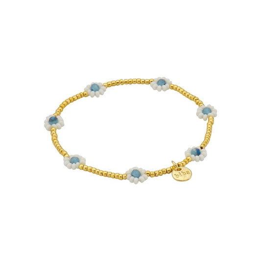 Biba Armband Flower Power Wit Blauw