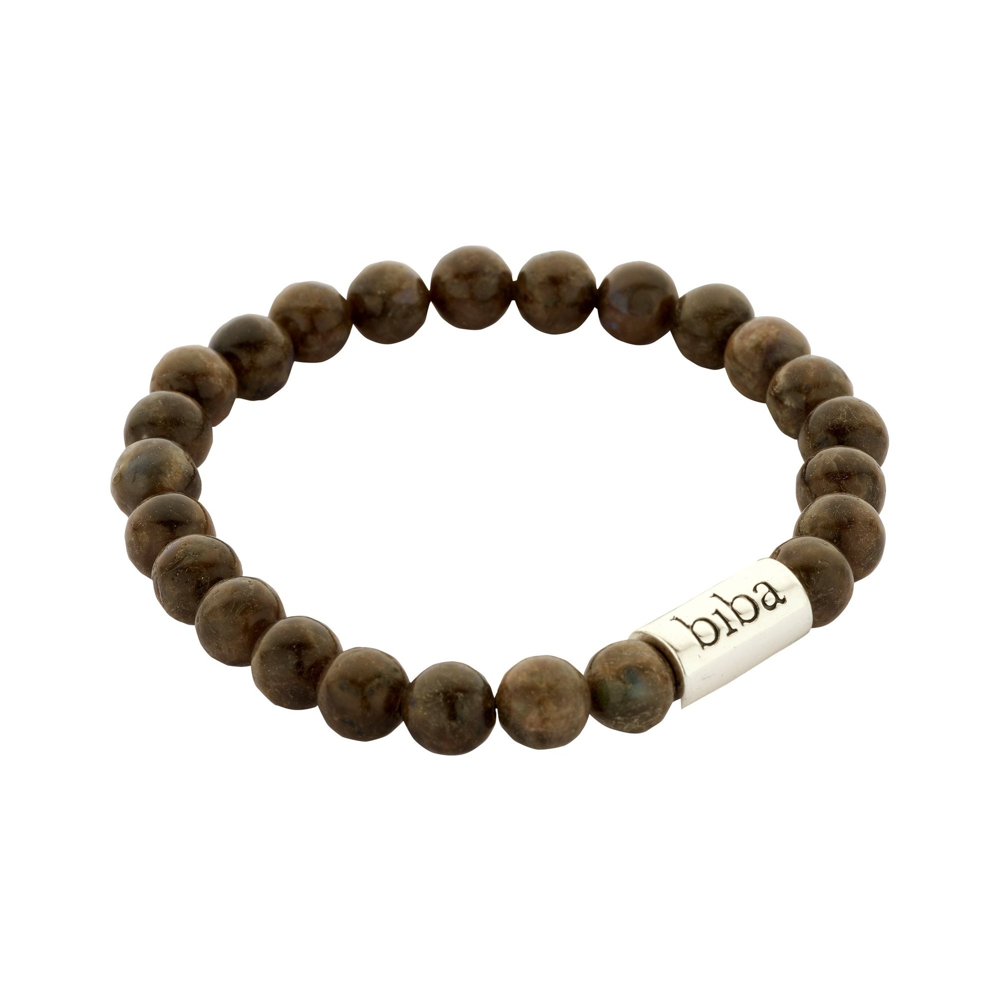 Biba herenarmband met natuursteen Grijs - Karla's