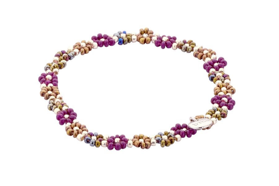 Biba armband -Miyuki beads -Paars zilver