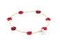 Biba Armband - elastiek - Rood / zilver