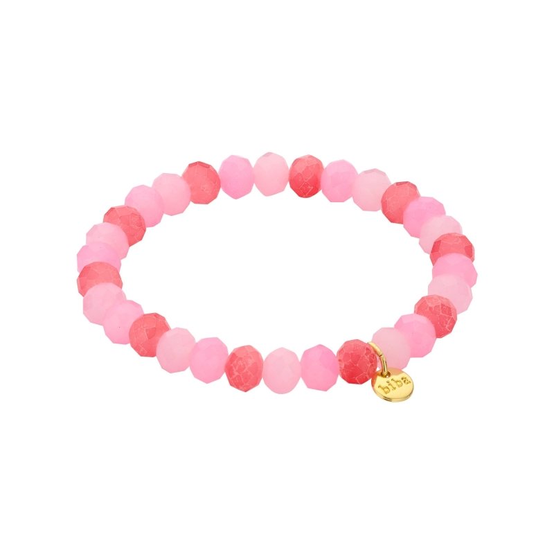 Biba Armband Crystal 8 Mm Mix Lichtroze en Framboos