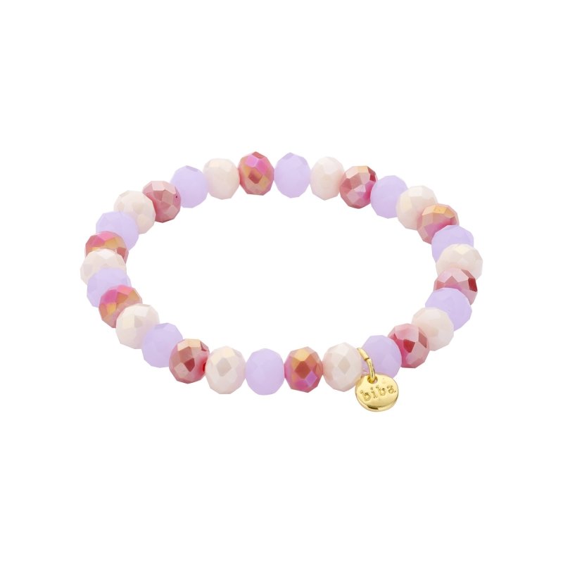 Biba Armband Crystal 8 Mm Mix Koraal Lila