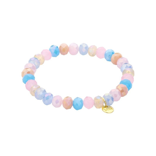 Biba Armband Crystal 8 Mm Mix Blauw Roze
