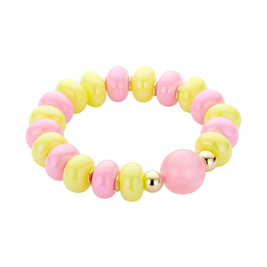 Biba Armband Donut Geel Roze