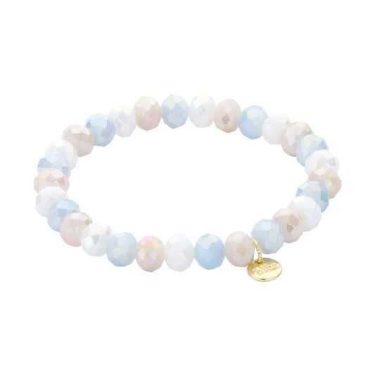 Biba Armband Crystal 8 Mm Mix Lichtblauw Zand
