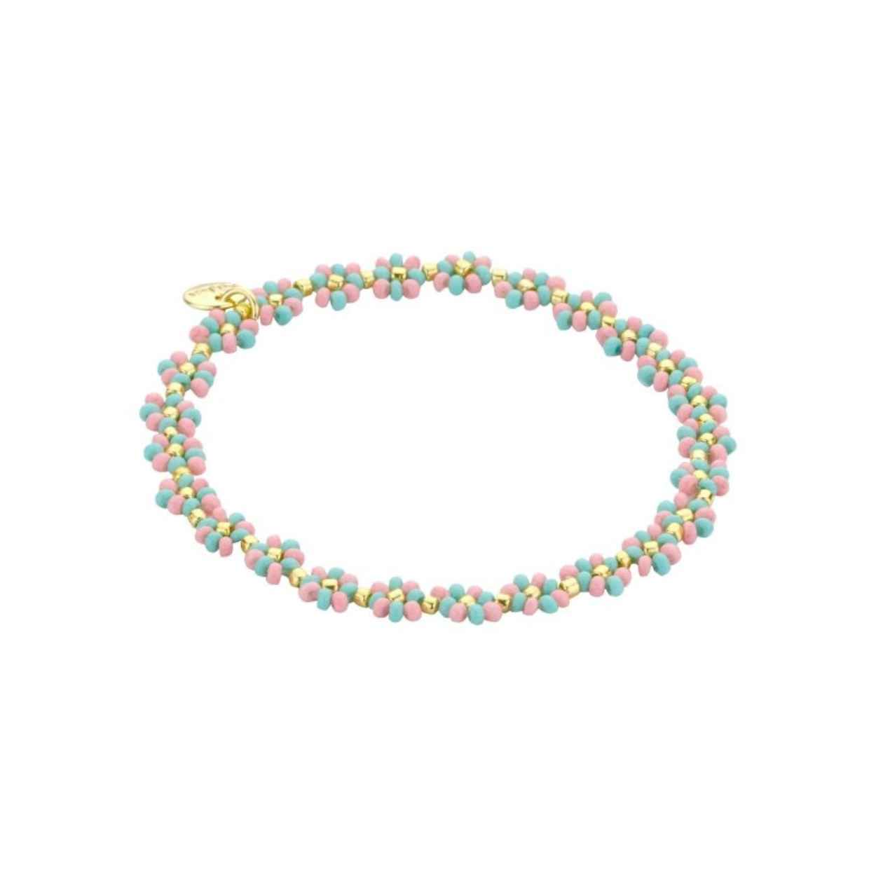 Biba Armband-Blauw-Roze-goudkleurig