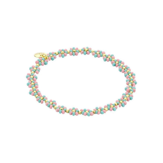 Biba Armband-Blauw-Roze-goudkleurig
