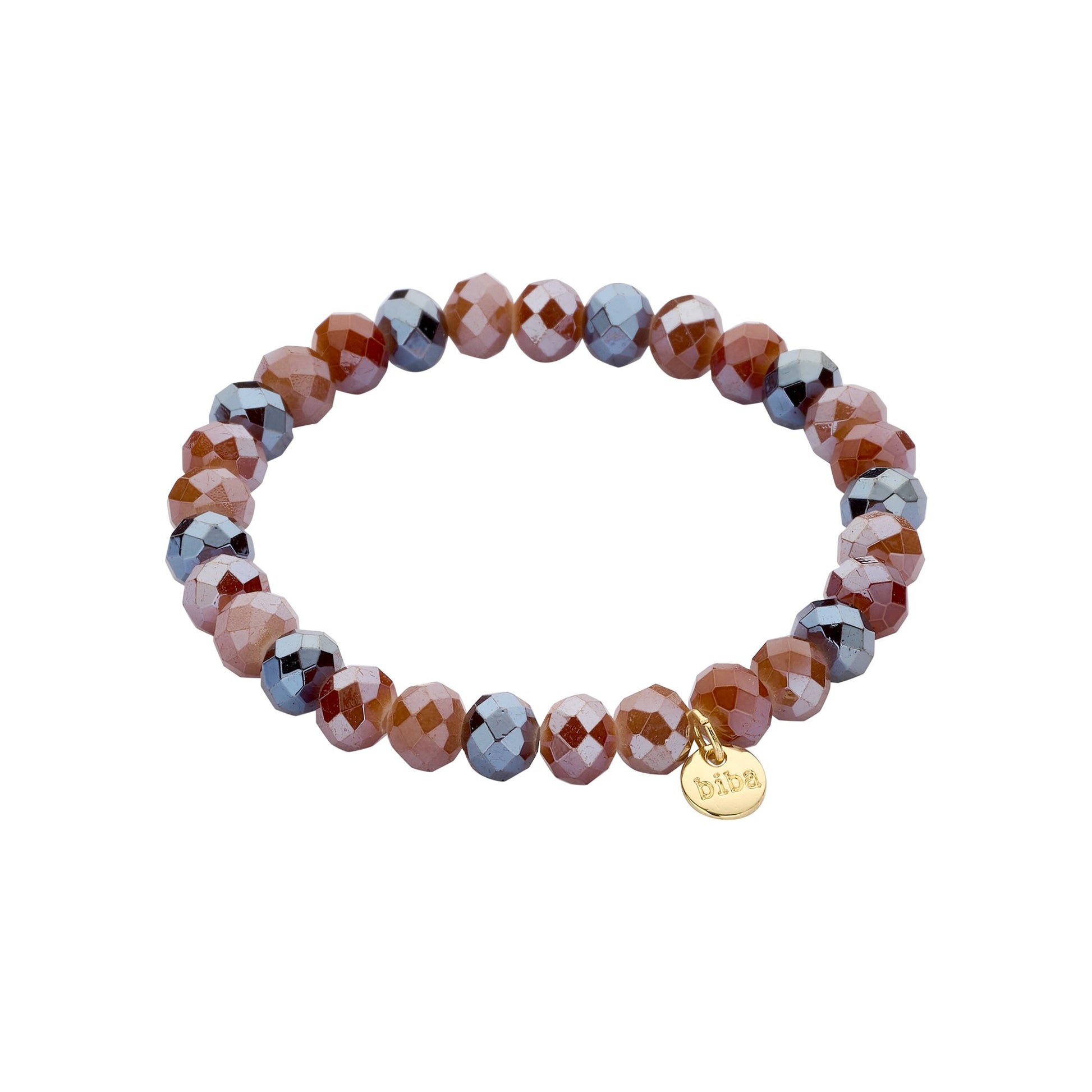 Biba armband Crystal Basics 8 mm Bruin (55946MIX05) van Biba