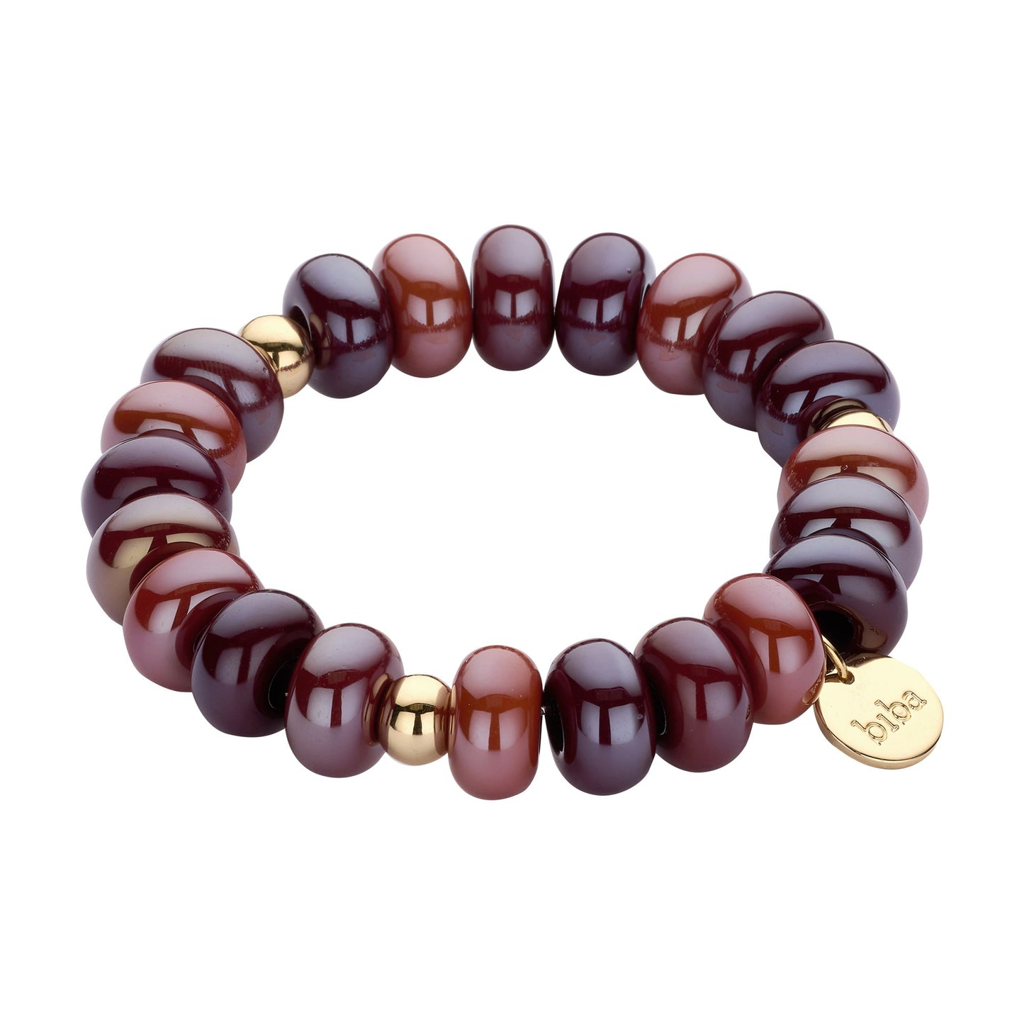 Biba armband met resin kralen Bruin - Karla's