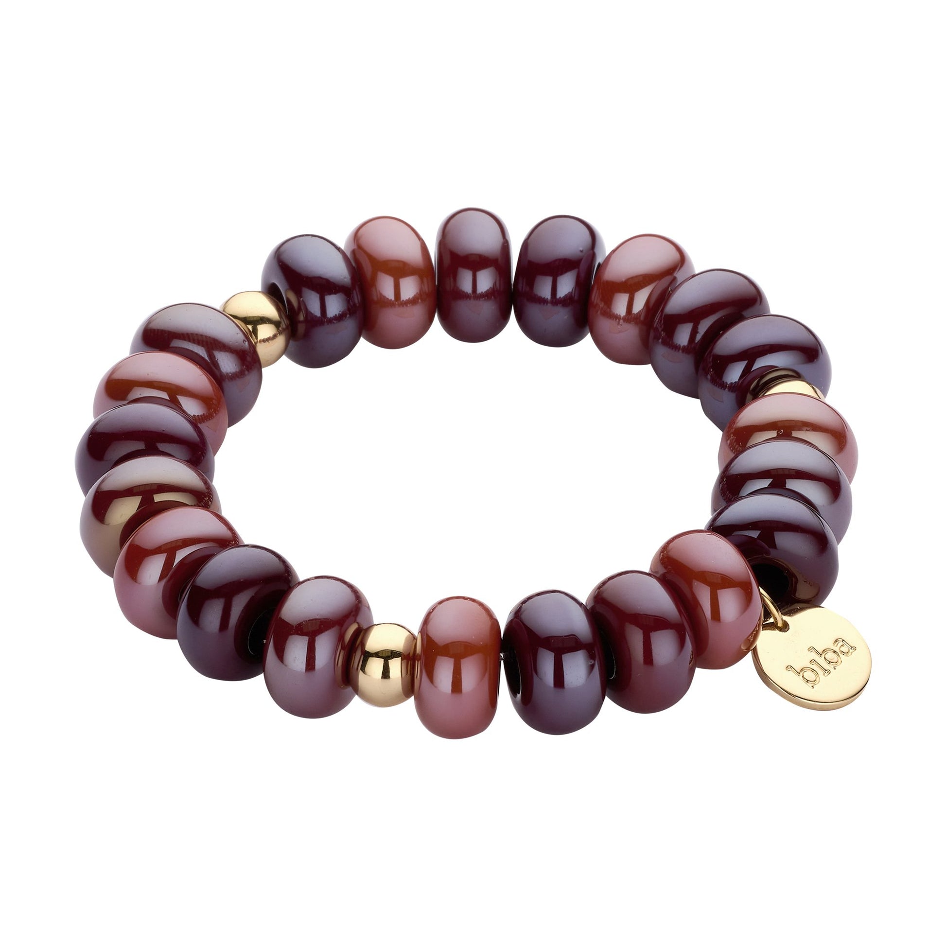 Biba armband met resin kralen Bruin - Karla's