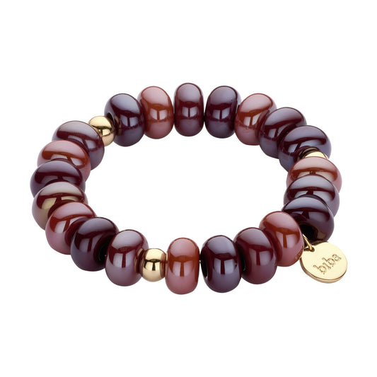 Biba armband met resin kralen Bruin - Karla's