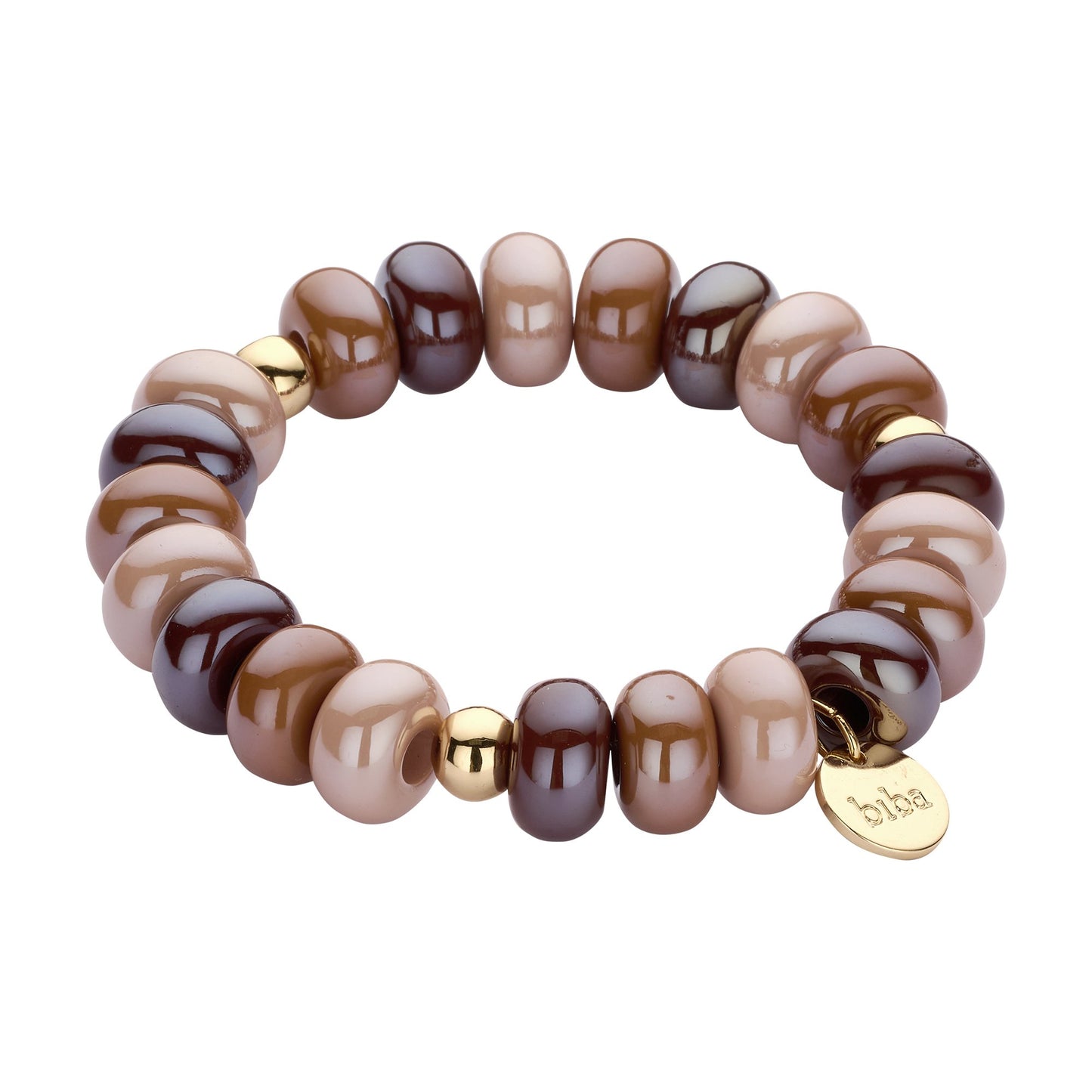 Biba armband met resin kralen Bruin - Karla's