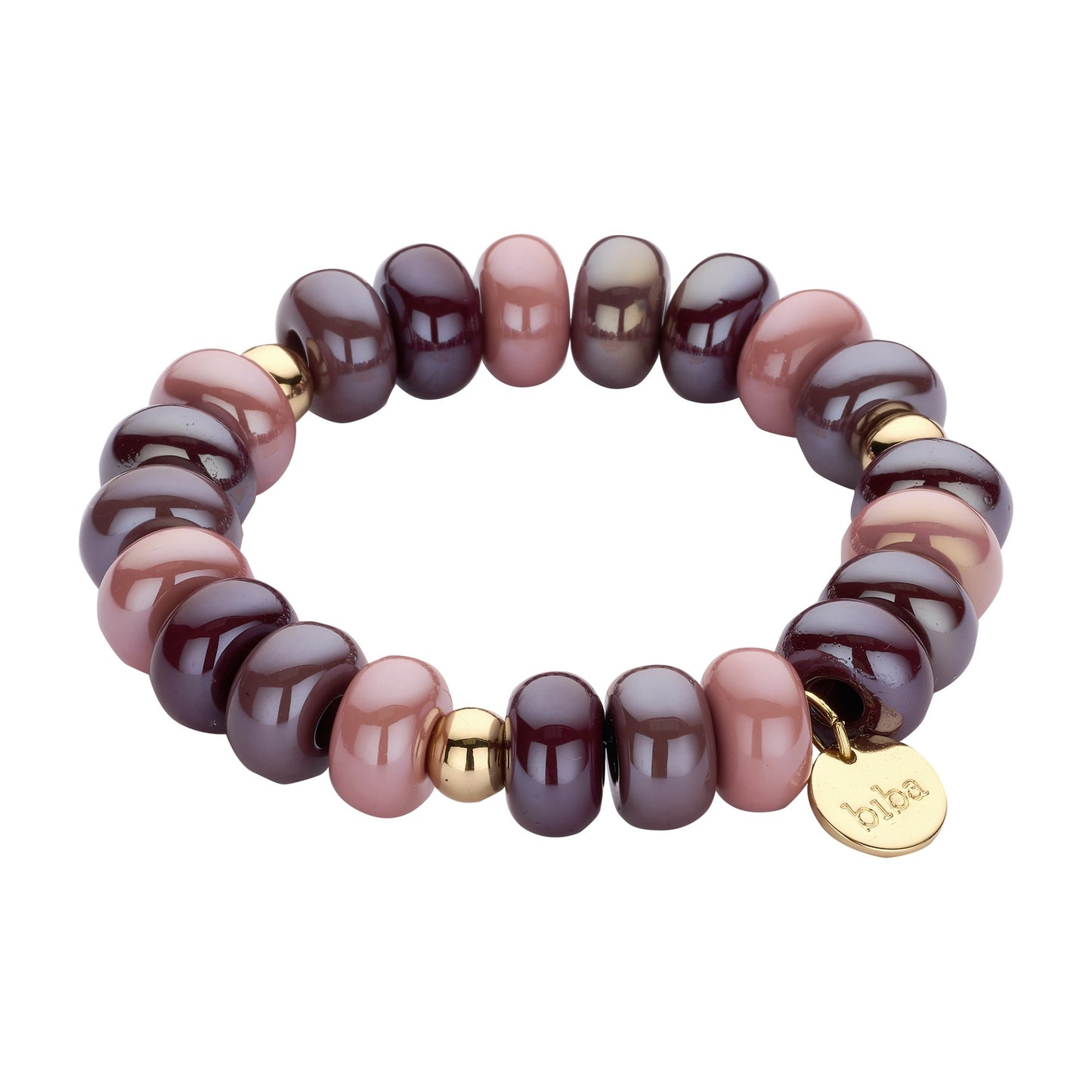 Biba armband met resin kralen Paars - Karla's