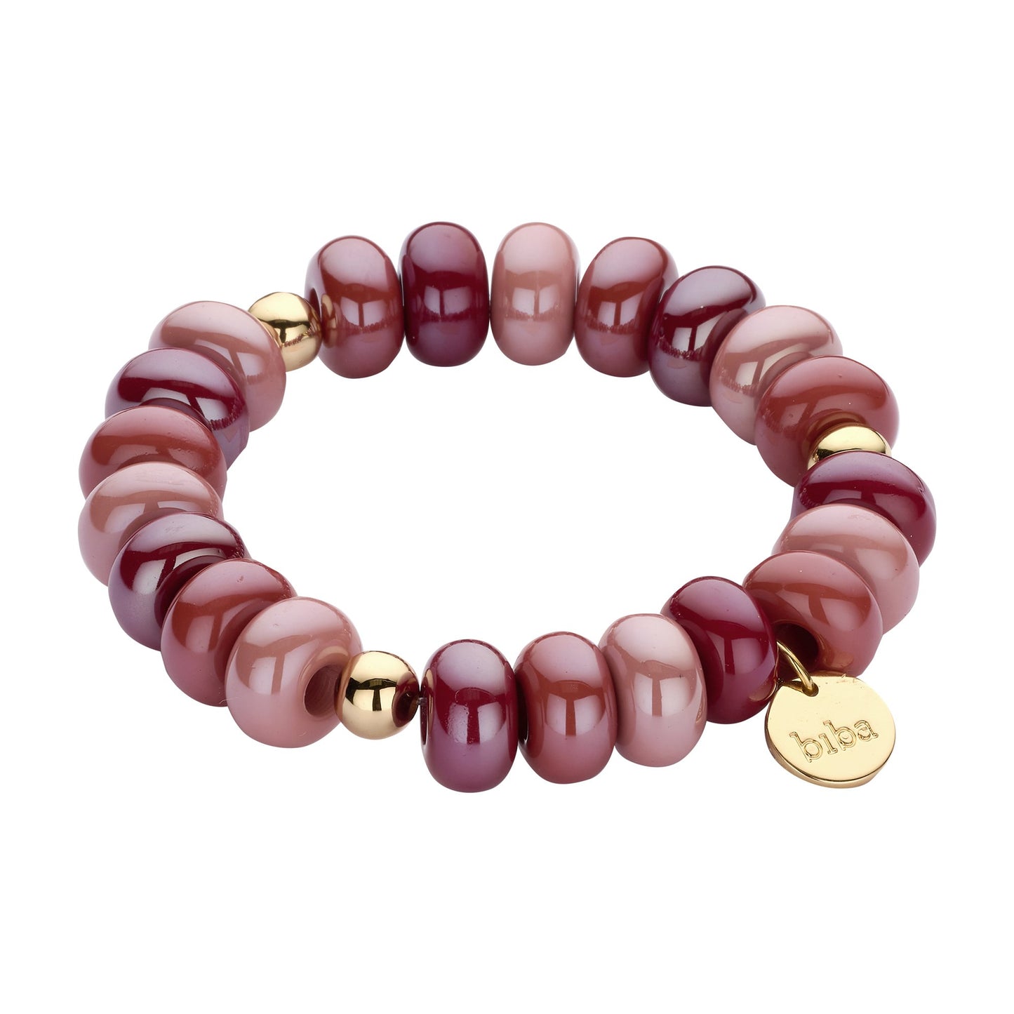 Biba armband met resin kralen Paars - Karla's