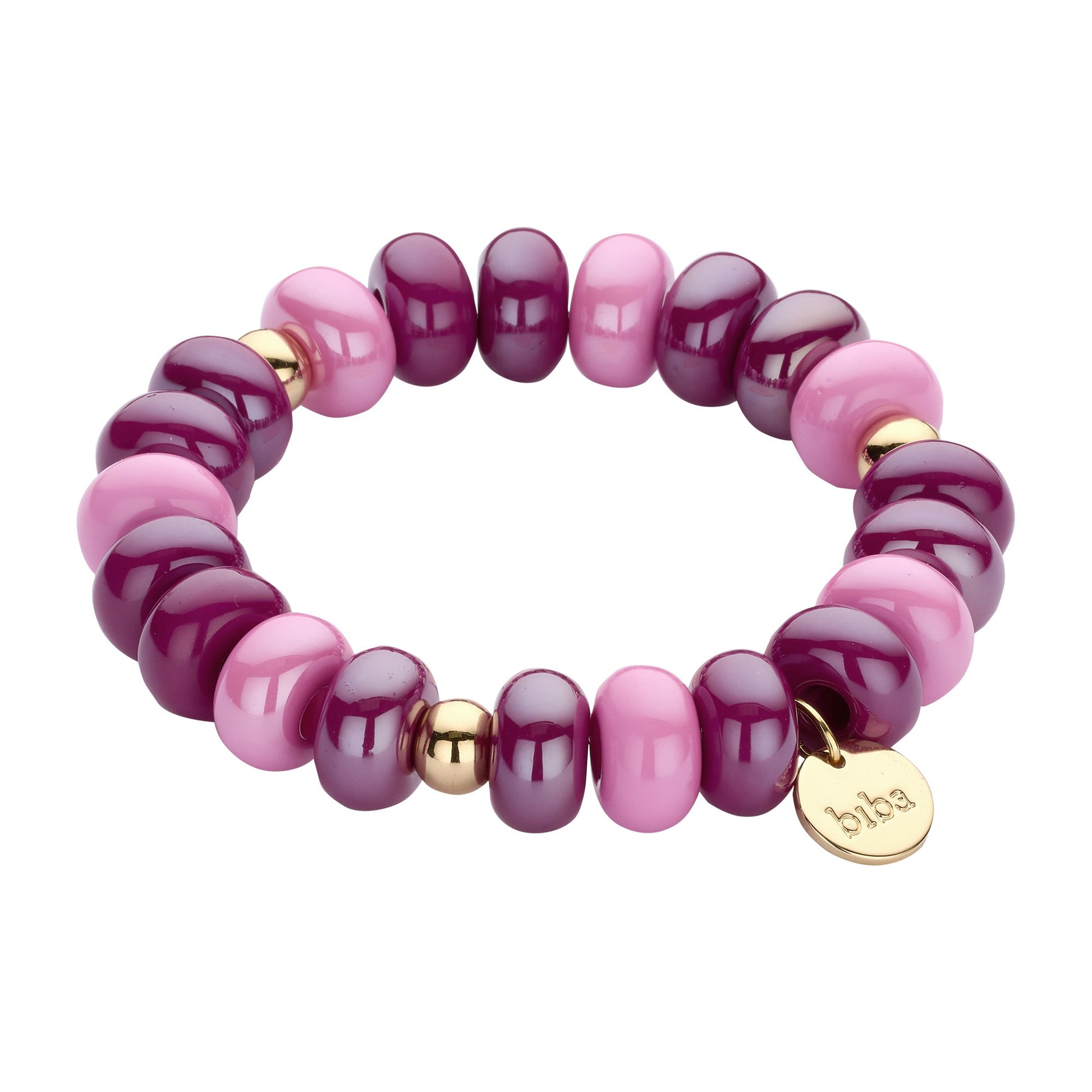 Biba armband met resin kralen Paars - Karla's