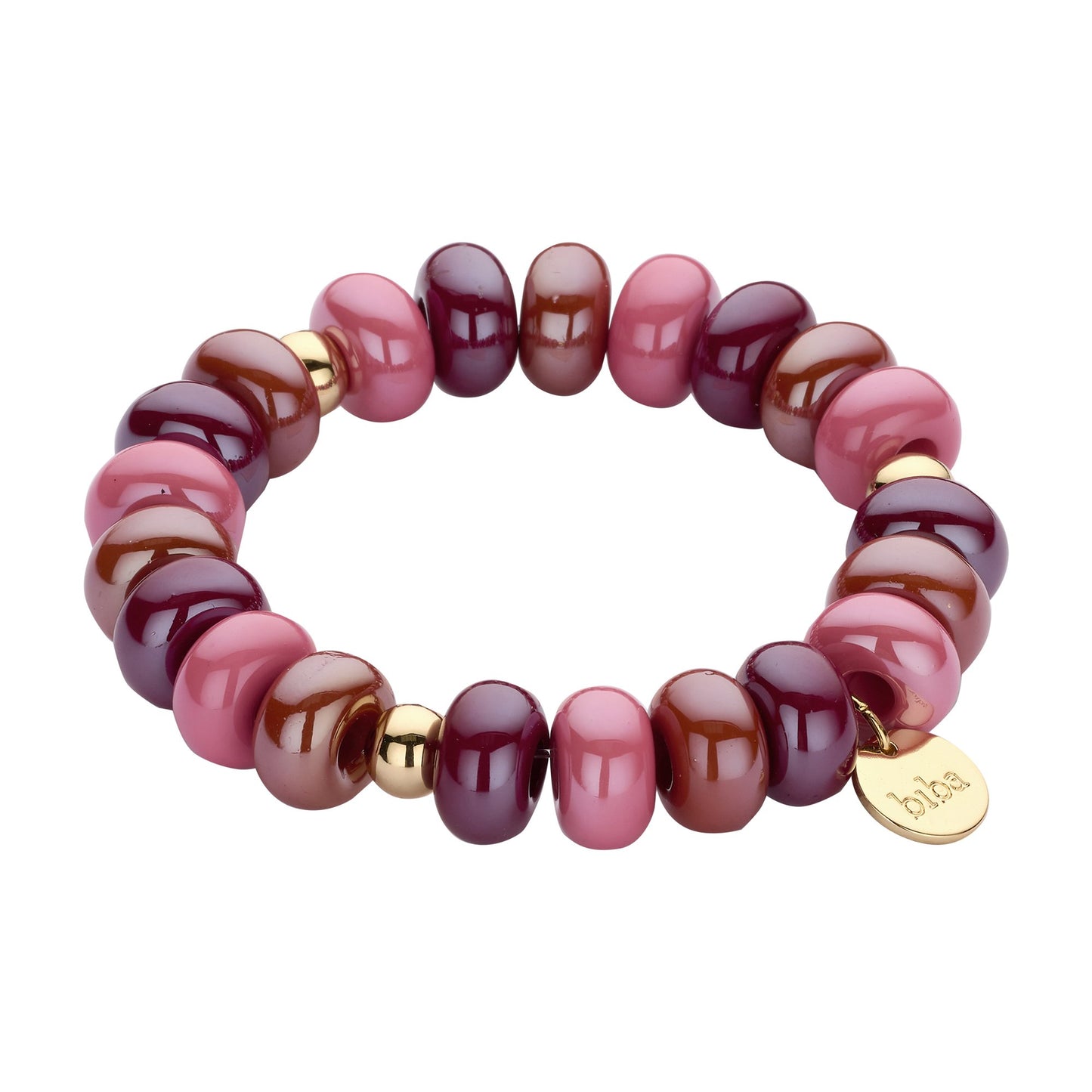 Biba armband met resin kralen Paars - Karla's