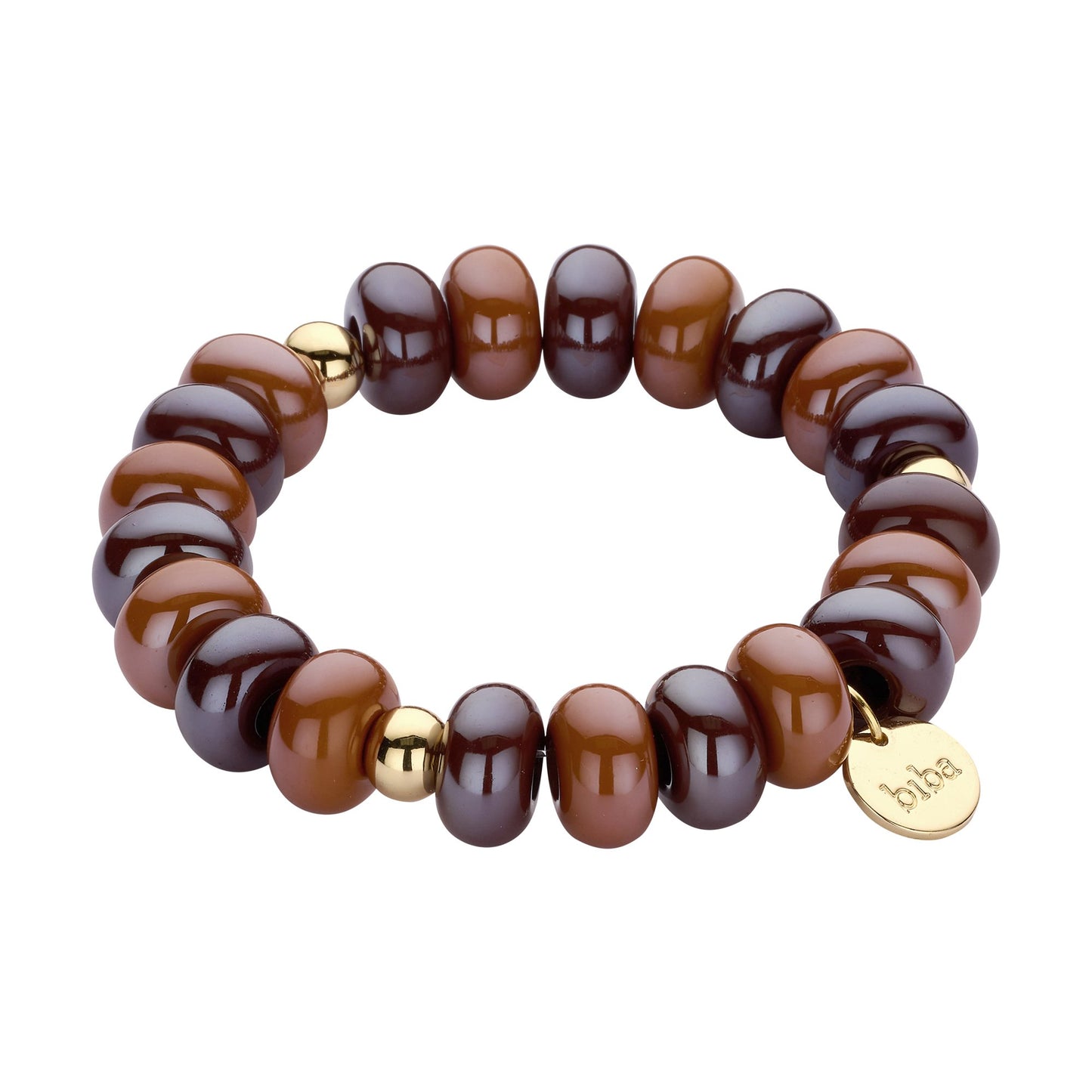Biba armband met resin kralen Bruin - Karla's